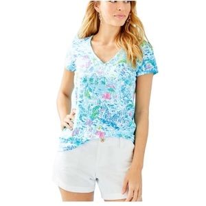 lilly pulitzer etta top what a lovely place. size xs.